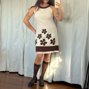 Vintage Jessica Howard 60s Flower Appliqué Shift Dress ✿